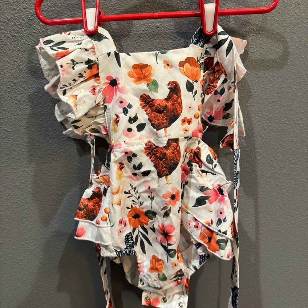 Floral Ruffle Baby Rompers - Picture 2 of 5